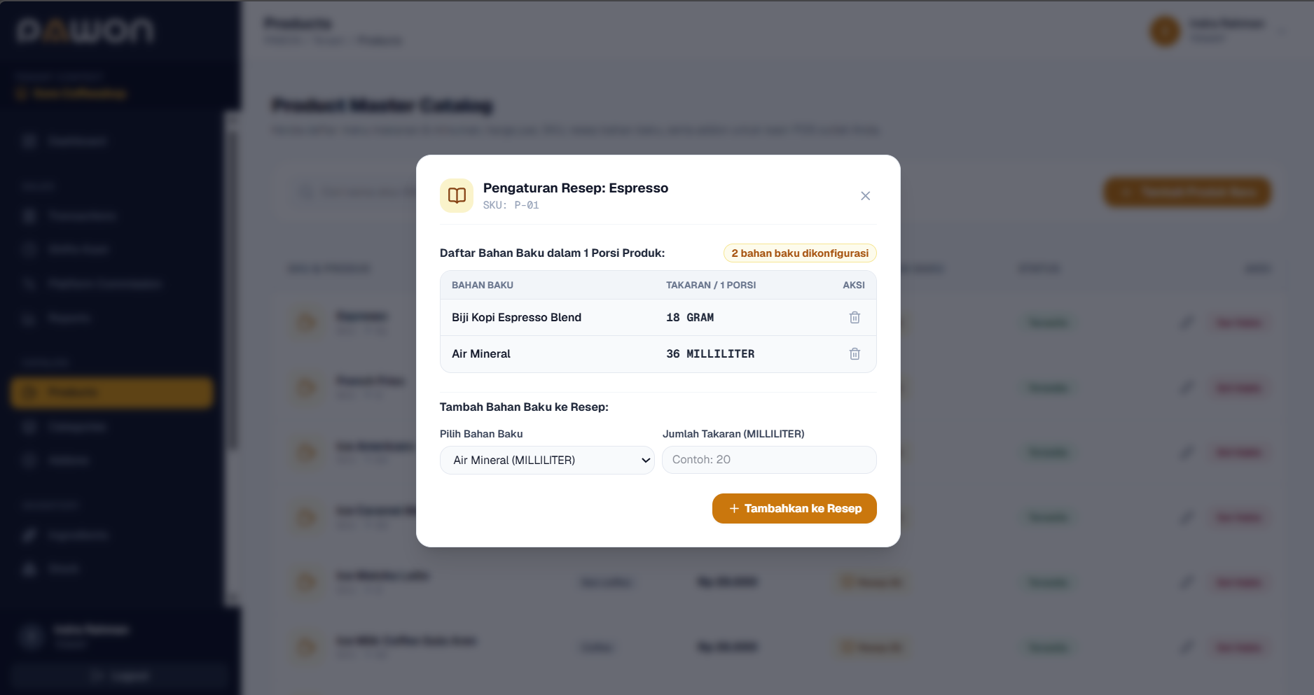 Recipe & Inventory Management