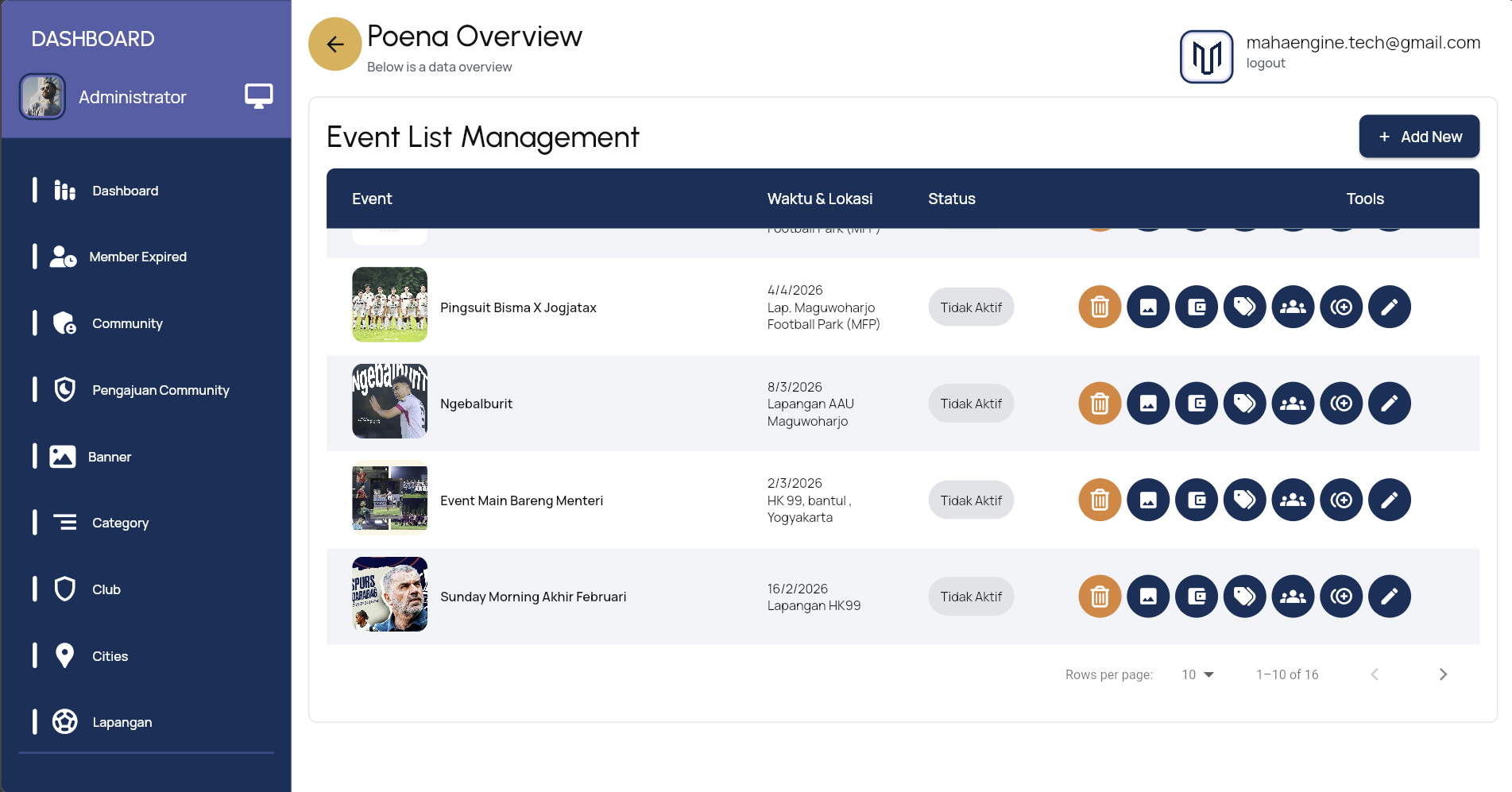 Manajemen Jadwal Pertandingan