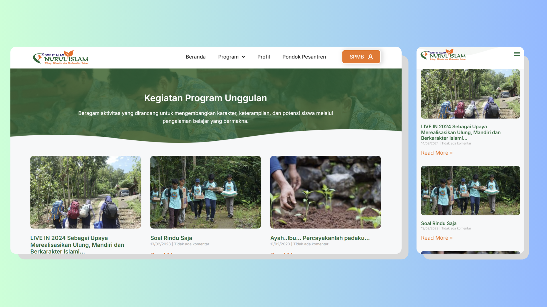 Tampilan Responsif Desktop & Mobile